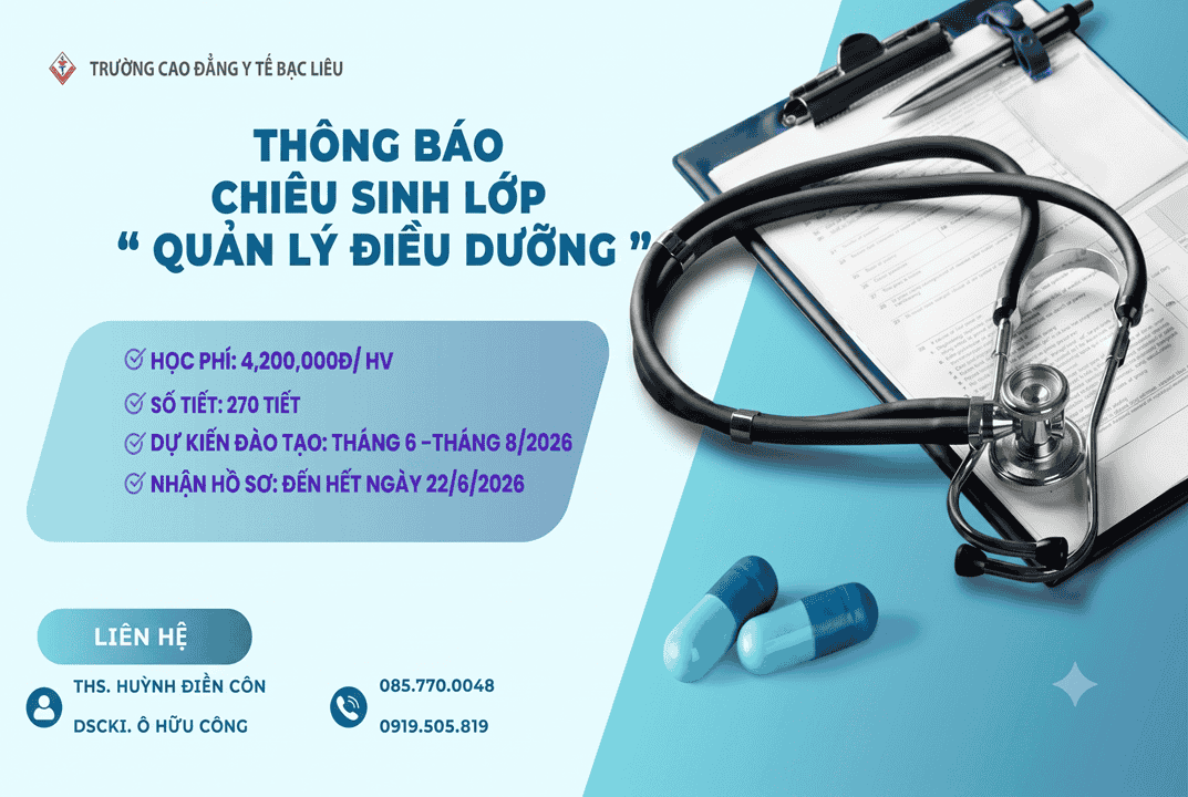 Chiêu sinh lớp Quản lý Điều dưỡng năm 2026